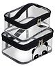 Storite 2-Set Multipurpose Transparent Travel Pouch Makeup Toiletry Kit Bag, Cosmetic Pouch for Women Makeup Organizer Bag Plastic Box Vanity, Shaving Kit Toiletry Bag (23.5x15.5x10 cm)