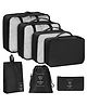Storite Travel Organizer, 7 in 1 Packing Cubes for Travel, Travel Essentials, Travel Pouch, Packing Bags for Clothes, Travel Organizer for Men & Women - Black