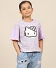 Kidsville Cotton Hello Kitty Featuring Half Sleeves Kitty White Printed Tee - Purple