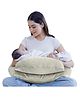 Cherilo Maternity Pillow for Breastfeeding Baby, Plus Size Feeding Pillow with Security Fence Design for Extra Baby Support, Adjustable Waist Strap | Removable Premium Velvet Cover - Cream