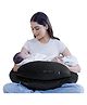 Cherilo Maternity Pillow for Breastfeeding Baby, Plus Size Feeding Pillow with Security Fence Design for Extra Baby Support, Adjustable Waist Strap | Removable Premium Velvet Cover - Black
