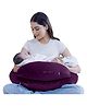 Cherilo Baby Feeding Pillow with Security Fence Design for Extra Baby Support 0 to 12 months, Plus Size Maternity Pillow with Removable Premium Velvet Cover, Adjustable Waist Strap - Purple
