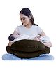 Cherilo Multipurpose 5 in 1 Baby Breastfeeding Pillow with Security Fence Design, Adjustable Strap & Bottle Holder, for Nursing, Baby Support & Playtime | Washable Premium Velvet Cover - Brown