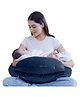 Cherilo Maternity Pillow for Breastfeeding Baby, Plus Size Feeding Pillow with Security Fence Design for Extra Baby Support, Adjustable Waist Strap | Removable Premium Velvet Cover - Navy Blue