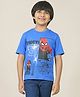 Kidsville Cotton Marvel Featuring Half Sleeves Spiderman Printed Tee - Blue