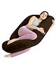 Cherilo Full Body G Shaped Pregnancy Pillow for Pregnant Women and Nursing Mom | Single Pillow for Multipurpose Use During Maternity | Premium Velvet Outer Cover with Zip |Brown