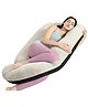 Cherilo Full Body G Shaped Pregnancy Pillow for Pregnant Women and Nursing Mom | Single Pillow for Multipurpose Use During Maternity | Premium Velvet Outer Cover with Zip |Black+Cream