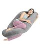 Cherilo Full Body G Shaped Pregnancy Pillow for Pregnant Women and Nursing Mom | Single Pillow for Multipurpose Use During Maternity | Premium Velvet Outer Cover with Zip | GREY