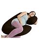 Cherilo Full Body C Shaped Pregnancy Pillow for Pregnant Women and Nursing Mom | Single Pillow for Multipurpose Use During Maternity | Premium Velvet Outer Cover with Zip |Brown