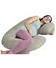 Cherilo Full Body C Shaped Pregnancy Pillow for Pregnant Women and Nursing Mom | Single Pillow for Multipurpose Use During Maternity | Premium Velvet Outer Cover with Zip |Cream