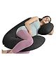 Cherilo Full Body C Shaped Pregnancy Pillow for Maternity & Baby Nursing | Abdomen, Hip, Spine, Neck & Head Support Cushion | Premium Velvet Outer Cover with Zip | Dark Grey