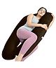 Cherilo Full Body U Shaped Pregnancy Pillow for Pregnant Women and Nursing Mom | Single Pillow for Multipurpose Use During Maternity | Premium Velvet Outer Cover with Zip |Brown