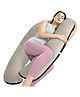 Cherilo Full Body U Shaped Pregnancy Pillow for Pregnant Women and Nursing Mom | Single Pillow for Multipurpose Use During Maternity | Premium Velvet Outer Cover with Zip |BLACK+CREAM
