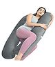 Cherilo Full Body U Shaped Pregnancy Pillow for Pregnant Women and Nursing Mom | Single Pillow for Multipurpose Use During Maternity | Premium Velvet Outer Cover with Zip | Grey