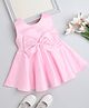 The Magic Wand Sleeveless Bow Applique Detailed Fit & Flared Dress - Pink