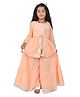 CLOTH BITES Rayon Full Sleeves Lace Embellished Kurta Sharara Set - Peach