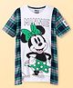 Pine Kids Disney Single Jersey Knit Half Sleeves Shrug Style Dress with Minnie Mouse Graphics & Badge Detailing - Green