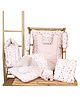 Moms Home Organic Cotton Baby Bedding Set | Bedding Set, Mosquito Net, AC Quilt & Sleeping Bag | Blossom | Pack Of 9