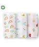 Moms Home Organic Cotton Muslin Swaddle| Soft Pure Cotton Sheets Baby Wrap Set for Newborn Babies | Rainbow, Blue Whale & Icecream | Pack of 3