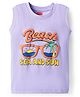 Babyhug Cotton Knit Sleeveless Tank T-Shirt With Beach Sea & Sand Text Print - Purple