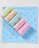 Pink Rabbit Terry Knit Wash Cloths with Hearts Print Pack of 6 L 25 x B 25 cm - Multicolor