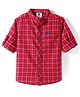 TONYBOY Cotton Full Sleeves Checked Shirt - Red