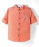 TONYBOY Cotton Full Sleeves Solid Shirt - Orange