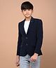 CRIMSOUNE CLUB Full Sleeves Textured Blazer - Navy Blue