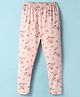Smarty Girls Sinker Knit Full Length Leggings with Floral Print - Pink