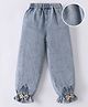 Mark & Mia Full Length Washed Denim Jeans With Ear & Bow Applique - Blue