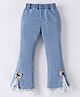 Mark & Mia Full Length Washed Denim Bootcut Jeans With Applique - Blue