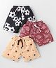Teddy Sinker Knit Knee Length Shorts with Dino & Sports  Print Pack of 3 - Tan Black & Wine