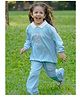 Nap Chief Pure Cotton Full Sleeves Typography Printed Oversized Sweatshirt With Coordinating Pant Set - Sky Blue