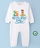 BLUSHES 100% Cotton Republic Day Theme Full Sleeves Happy 26 January Republic Day Text Printed Romper - White