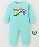 BLUSHES 100% Cotton Republic Day Theme Full Sleeves I Love My India Text Printed Romper - Sea Green