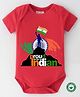 BLUSHES 100% Cotton Republic Day Theme Half Sleeves Proud To Be An Indian Text Printed Onesie - Red