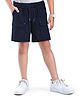 Arias Cotton Knit Indigo Solid Shorts With Grindle Effect & Neon Color Detailing - Blue