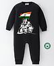 BLUSHES 100% Cotton Republic Day Theme Full Sleeves Freedom Fighters Printed Romper - Black
