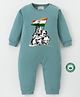 BLUSHES 100% Cotton Republic Day Theme Full Sleeves Freedom Fighters Printed Romper - Olive Green