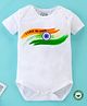BLUSHES 100% Cotton Republic Day Theme Half Sleeves I Love My India Text Printed Onesie - White