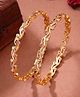 NVR Women's Set of 2 Gold-Plated Cubic Zirconia Stone Studded Bangles Golden - 20 g