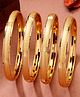 NVR Women's Set of 4 Gold-Plated Traditional Bangles Golden - 40 g