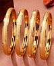 NVR Women's Set of 4 Gold-Plated Traditional Bangles Golden - 40 g