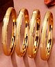 NVR Women's Set of 4 Gold-Plated Traditional Bangles Golden - 40 g