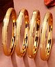 NVR Women's Set of 4 Gold-Plated Traditional Bangles Golden - 40 g