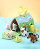 Babyhug Farm House Playset with Carry Handle | 7 Animal Plush Figurines (Duck, Pig, Horse, Hen, Sheep, Rabbit & Cow) | Educational & Montessori Learning Toy for Pretend Play | BIS Certified | Gifting Toy