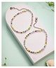 NVR Women's Multi-Coloured Artificial Beads Anklet Multicolor - 20 g