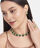 Mansiyaorange 22 K Gold Plated Green Color Crystal AD Gemstone-Studded Jewelry Set