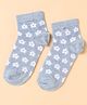 Mustang Cotton Knit Socks With Floral Design - Light Blue