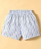 Ollypop Sinker Knit Knee Length Shorts  with Stripes - White